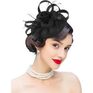 Fascinator Church Derby Hat Pillbox Hats Black